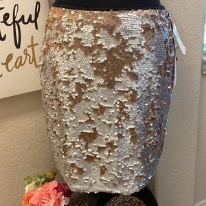 1. State Silver / Blush Sequin Skirt NWT size 4